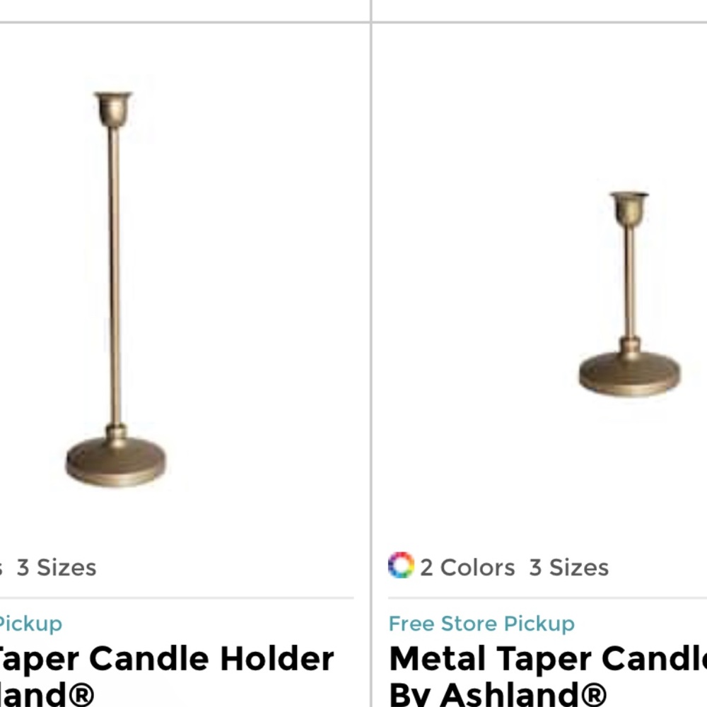 3 gold candle holder by ashlan, size small, medium, large